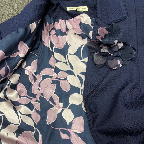 $370 Amanda Smith Silk Flower Suit 2 PCs 18W Women’s - Picture 3 of 13